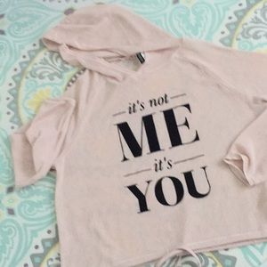 Divided Pale Pink pullover w/hoddie